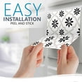thumbnail image 6 of Mi Alma Floral Black White Tile Stickers - Removable Vinyl 4x4, 24 pcs, 6 of 10