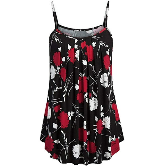 IROINNID Sundress For Women Sleeveless Bandage Stripe Printing Loose Vest Sling Dress Round Neckline Below The Knee Dress