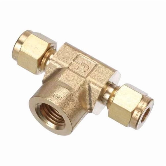 Parker 3/8" A-LOK x 1/4" FNPT Brass Tee 6FBT4N-B