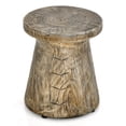 thumbnail image 3 of Spaco Weather Resident Rock End Table with Wood Grain, Outdoor Dining Table for Outside Patio,Living Room, 3 of 7
