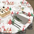 thumbnail image 5 of Xmas Table Cloth Circle - Snowflake Round Tablecloth 60 Inch Santa Gnome Snowman Table Cover for Party Picnic Dinner Decor, 5 of 8