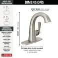 thumbnail image 2 of Delta 577-Mpu-Dst Stryke 1.2 GPM Single Hole Bathroom Faucet - Lumicoat Stainless, 2 of 2