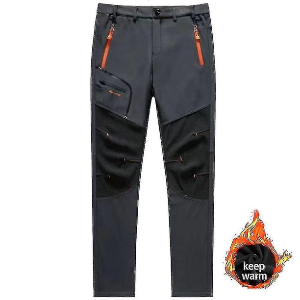 Pantalones de esquí Soft Shell resistentes al viento, impermeables y de terciopelo grueso para hombre