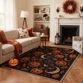 thumbnail image 3 of GENIMO 2'x7' Halloween Runner Rug, Washable Non Slip Soft Farmhouse Pumpkin Indoor Outdoor Hallway Runner for Porch Patio Kitchen Entryway, Noir Orange, 3 of 6