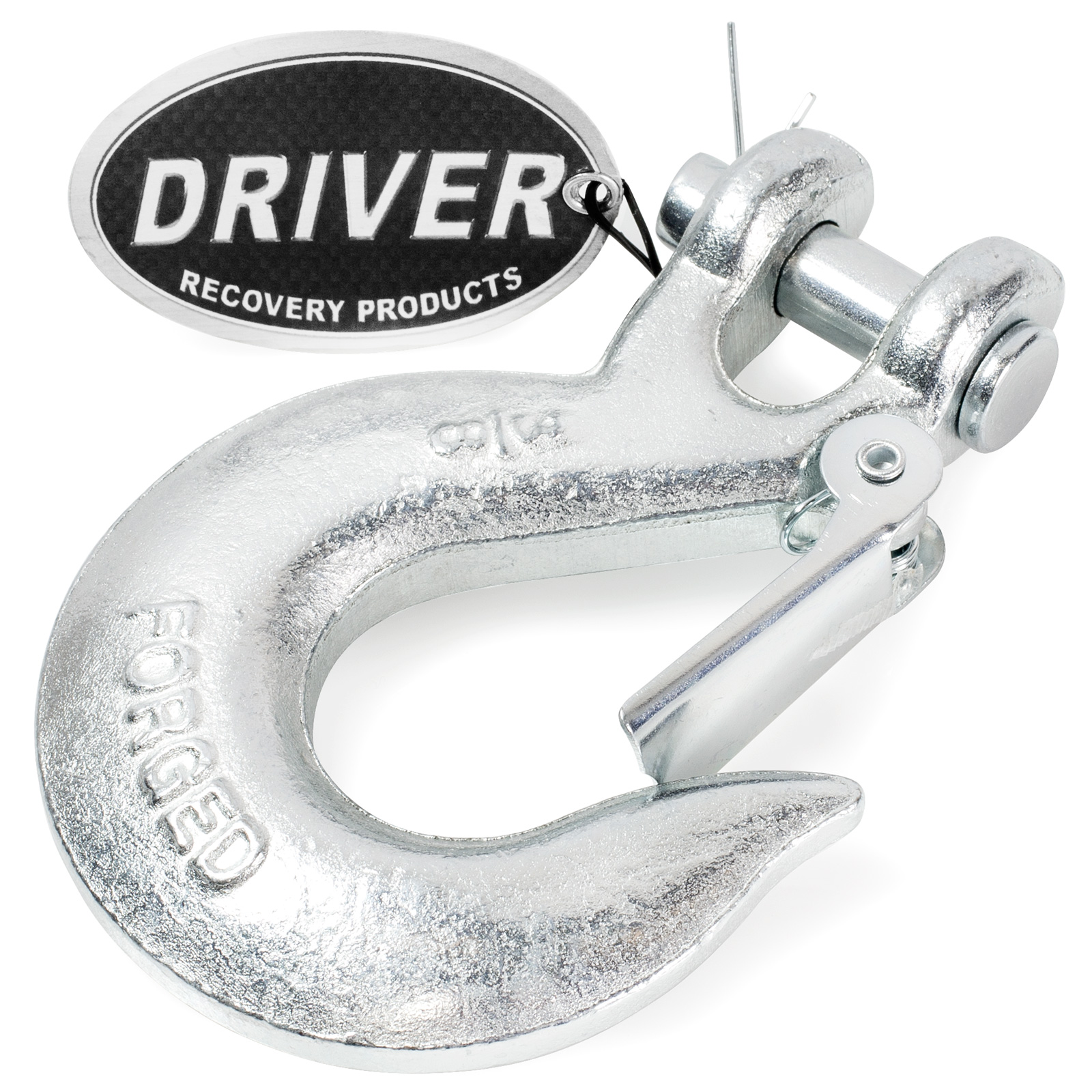 Driver Recovery Products 3/8 Inch Clevis Slip Hook with Safety Latch Heavy Duty Grade 70