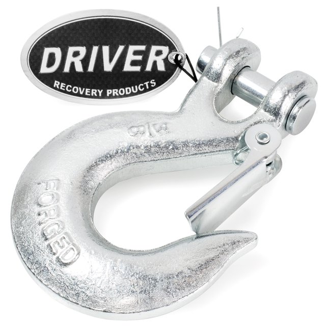 Driver Recovery Products 3/8 Inch Clevis Slip Hook with Safety Latch Heavy Duty Grade 70