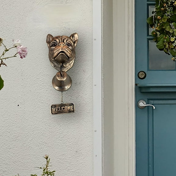 Animal Series Welcome Doorbell, Chihuahua Dog Design, Vintage Style Metal Doorbell with "Welcome" Sign, Decorative Entryway Bell, Perfect for Dog Lovers and Home Decoration