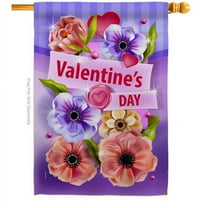 Ornament Collection H192410-BO 28 x 40 in. Valentines Floral House Flag with Spring Double-Sided Decorative Vertical Decoration Banner Garden Yard Gift