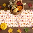 thumbnail image 3 of Fall Table Runner Thanksgiving Pumpkin Squirrel Table Runners Sunflower Maple Leaves Orange Plaid Cotton Linen Dresser Scarf Kitchen Dining Table Decor for Fall Holiday Party Decor 13x36 Inch, 3 of 9