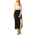 thumbnail image 1 of Unique Bargains Jupe Longue Décontractée pour Femmes Taille Élastique Fendue Asymétrique, 1 of 4