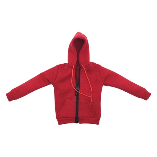 Ropa de Figura de acción Sunnimix con capucha y cremallera 1/6 pulgadas rojo