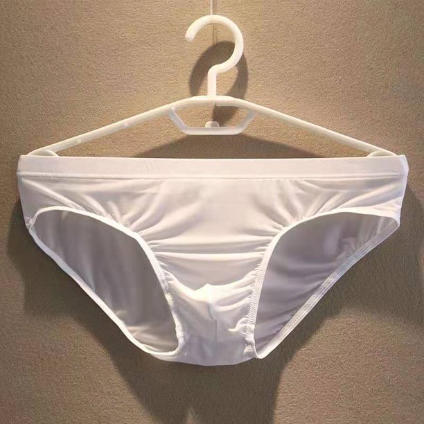 Calzoncillos Zhongshan para hombre, de seda de hielo, de verano, sin dejar huellas, con forma de U, transpirables, de color sólido, para jóvenes, de cintura media, cómodos