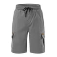 thumbnail image 4 of Ketyyh-chn99 Men Cargo Pants Elastic Waist with Drawstring Male Jogger Pants 2023 Grey,S, 4 of 4
