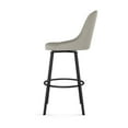 thumbnail image 3 of Amisco Harper 26 In. Swivel Counter Stool - Light Beige & Grey Bouclé Polyester / Black Metal, 3 of 9