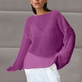 thumbnail image 1 of Ailaofu Women's Oversized Sweater Jumper Boat Neck Lightweight Sheer Knit Top Pullover, 1 of 4