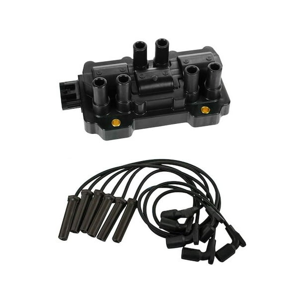 Ignition Coil and Spark Plug Wire Set 2 Piece Compatible with 2006