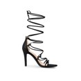 thumbnail image 3 of BLISSFUL STEP Women Strappy Straps Lace Up Stiletto Heel Sandals Black 8.5, 3 of 8