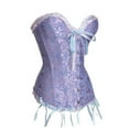 thumbnail image 2 of Fiomva Women Corset Boned Lace up Bodyshaper Lace Floral Shaping Bustier Waist Trainer, 2 of 6