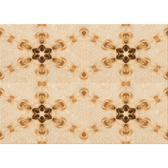 Ahgly Company Tapis d'Intérieur Lavables en Machine, Rectangle Transitionnel Doré Blond Doré, 5' x 7'