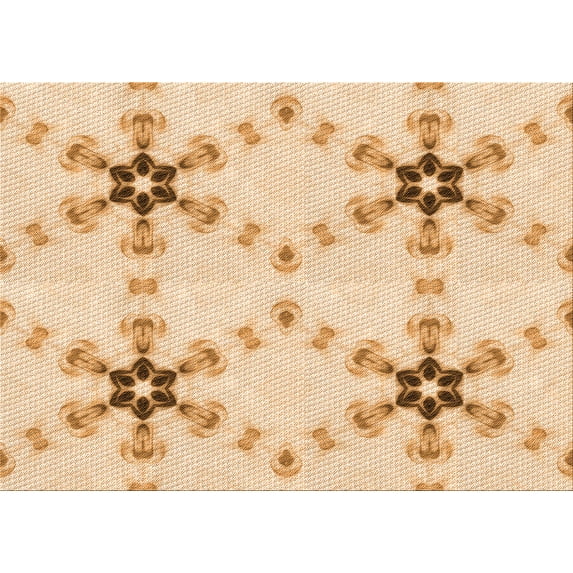 Ahgly Company Indoor Rectangle Patterned Golden Blonde Gold Area Rugs, 8' x 12'