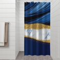 thumbnail image 2 of Blue and Gold Marble Glitter Waves Pattern Shower Curtain 36"x72" ,Bathroom Decorative Shower Curtains Set with 12 Hooks,Modern Waterproof Washable Shower Curtain, 2 of 6