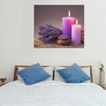 thumbnail image 3 of Purple Lavender Spa bathroom decor wall art purple candles lavender flowers pictures wall decor painting canvas print Zen meditation artwork farmhouse home wall decor framed for living room bedroom, 3 of 6