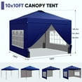 thumbnail image 5 of Ainfox 10x10 Pop up Canopy Tent with One Push Setup and Sidewalls,Instant Outdoor Shade Gazebos with Weighted Sandbags, Navy Blue, 5 of 8