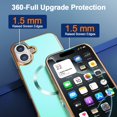 thumbnail image 6 of Dteck Magnetic for iPhone 16, Shockproof Ultra Slim Plating Electroplated PC TPU Drop-Resistant Cover Stylish Anti-Scratch Protection Shell Support Wireless Charging Cover, Green, 6 of 6