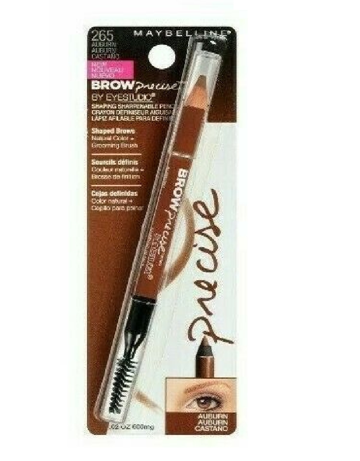 Maybelline Brow Precise Micro Crayon Eyebrow Pencil, 265 Auburn