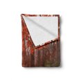 thumbnail image 2 of Fall Soft Flannel Fleece Blanket, Misty Forest with Leaves from Deciduous Seasonal Trees Warm to Cold Featured Image, Cozy Plush for Indoor and Outdoor Use, 60" x 80", Brown Orange, by Ambesonne, 2 of 6