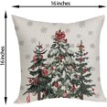 thumbnail image 2 of Christmas Decor Pillow Covers 16x16 Inch Pack of 2,Green Christmas Tree Snowflakes Throw Pillow Covers Winter Decoration Pillowcase Green Decorative Linen Cushion Cover for Home Sofa Couch, 2 of 6