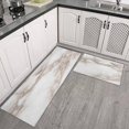 thumbnail image 3 of Kitchen Rugs and Mats Non Skid Washable White and Brown Marble Kitchen Mat and Rug Set,Floor Cushion Waterproof Rug,Rubber Backed Area Rugs for Kitchen Laundry, 3 of 7