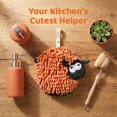 thumbnail image 5 of REGALWOVEN Chenille Hand Towels with Hanging Loop, 1 Pack Funny Bathroom Hand Towel in Sheep Shape, Absorbent Fast Drying Towels Orange 7" x 7", 5 of 6