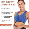 thumbnail image 4 of Women 5 Pack Zip Front And Removable Pads Tank Top Racerback Sports Bra, 5 Pack(purple+red+green+gray+blue), 4 of 5