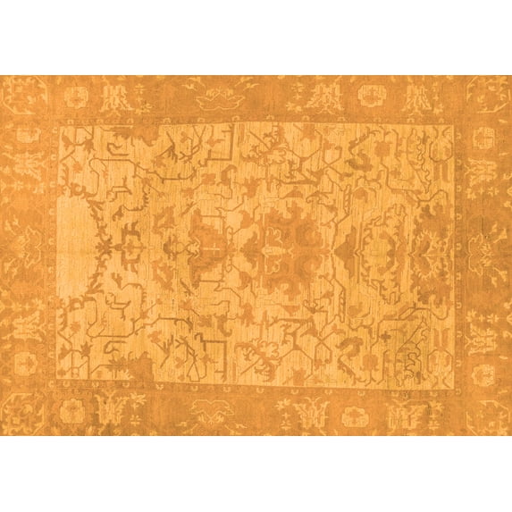 Ahgly Company Indoor Rectangle Oriental Orange Traditional Area Rugs, 5' x 8'