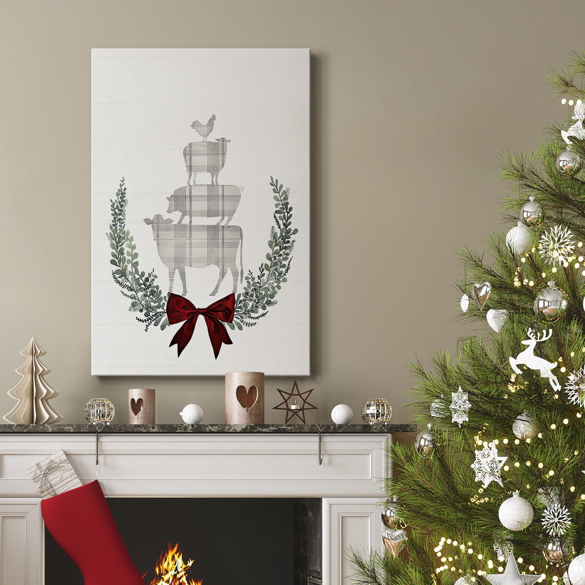 Yuletide Animals II- Gallery Wrapped Canvas