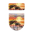 thumbnail image 2 of HELLHERO Palm Tree Elastic Bottom Adjustable Universal Elastic Fabric Toilet Lid Cover Set Bathroom Dust-Proof Washable and Reusable U-Shaped, 2 of 6