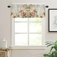 thumbnail image 3 of Vintage Pink Peony Valances for Windows Farmhouse Kitchen Curtains Valances Rod Pocket Valance Curtains for Kitchen Windows Spring Botanical Flowers Window Valances for Bathroom Bedroom 42"x18", 3 of 6