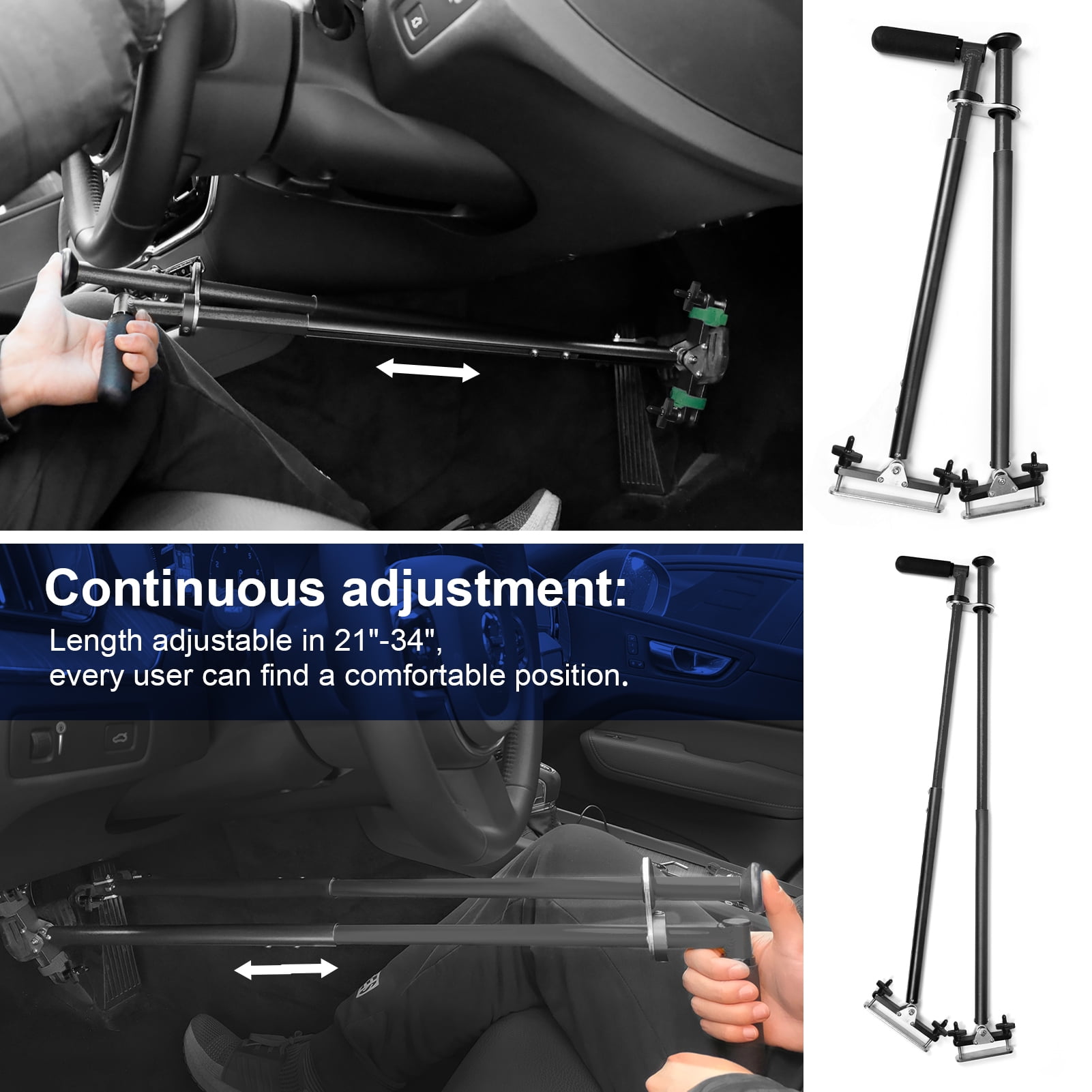 CANALHOUT MZSC100 Universal Portable Handicap Driving Hand Controls for Disabled Drivers, Black