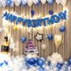 thumbnail image 3 of Globos de feliz cumpleaños KALOR de 16 pulgadas, pancarta de globos dorados, letras de papel de aluminio, globos de pancarta para suministros de fiesta y decoraciones de cumpleaños Zhivalor YZY821-2, 3 of 5