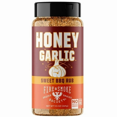 Fire & Smoke Society Honey Garlic BBQ Rub, BBQ Seasoning, 9.5 Ounce Mixed Seasonings Blend
