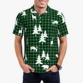 thumbnail image 5 of Yiaed Christmas tree green plaidPrint Men's Short Sleeve Polo Shirt,Golf Polo for Men Three-Button Golf Shirt Athletic Casual Collared T-Shirt- Small, 5 of 7