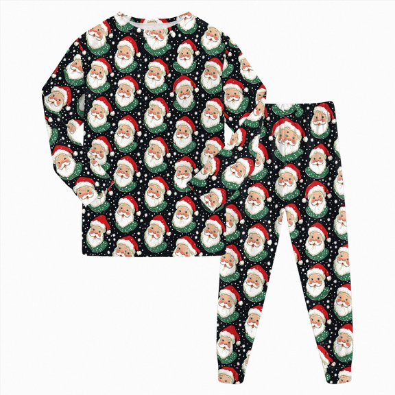 NOLDARES Girls Christmas Pajamas Toddler Boy Kids Holiday Pajamas Set Santa PJS Winter Sleepwear Children Clothes(D009-Dark Green)