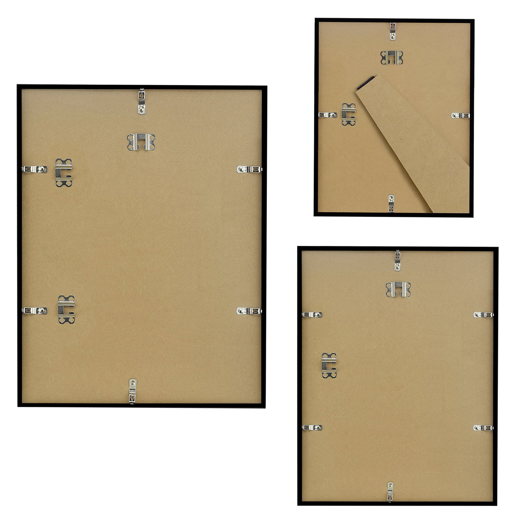 Americanflat Set of 3 Picture Frames Gallery Wall Frame 1 with 14x18 with 5x7 Mat 1 with 8x10 with 3.5x5 Mat 1 with 11x14 with 4x6 Mat - Black