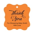 thumbnail image 1 of Darling Souvenir Baby Shower Thank you Favor Tags Custom Hang Gift Tags-Orange-100 Tags, 1 of 1