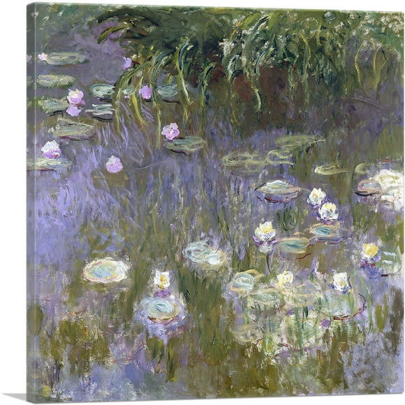 ARTCANVAS Water Lilies 1917 Canvas Art Print by Claude Monet - Size: 18" x 18" (1.50" Deep)