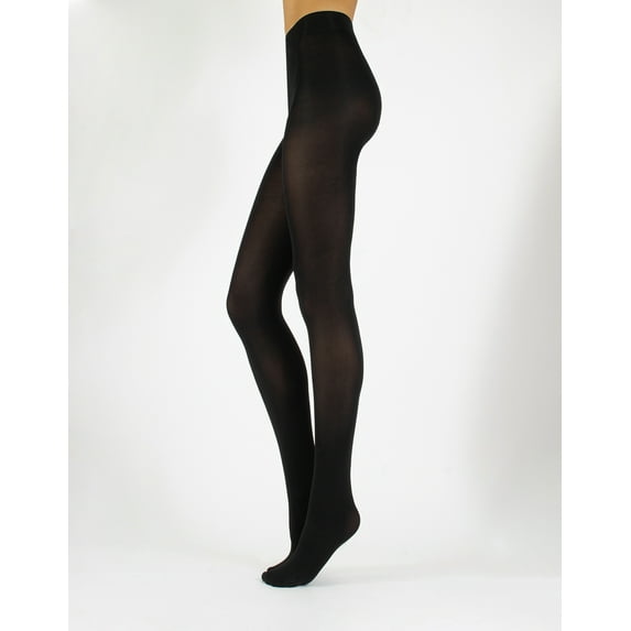 CALZITALY Opaque Microfiber Tights | Soft Thick Pantyhose | Black, Beige | S, M, L, XL | 100 DEN | Made in Italy (XL, Black)