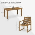 thumbnail image 7 of Dycanpo Outdoor Dining Table and Chairs 7-Piece Set,Weather Resistant Patio Chairs with Armrest for Indoors,Teak, 7 of 7