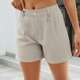 thumbnail image 5 of POROPL Women Shorts Under $10 Summer Fashion High Waist Pleated Sports Gym Fitness Shorts with Pockets, 5 of 7