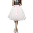 thumbnail image 1 of EllieWely 20+ Colors Women's Mid Length Tulle Tutu Skirt Ivory Size S/M/L, 1 of 5